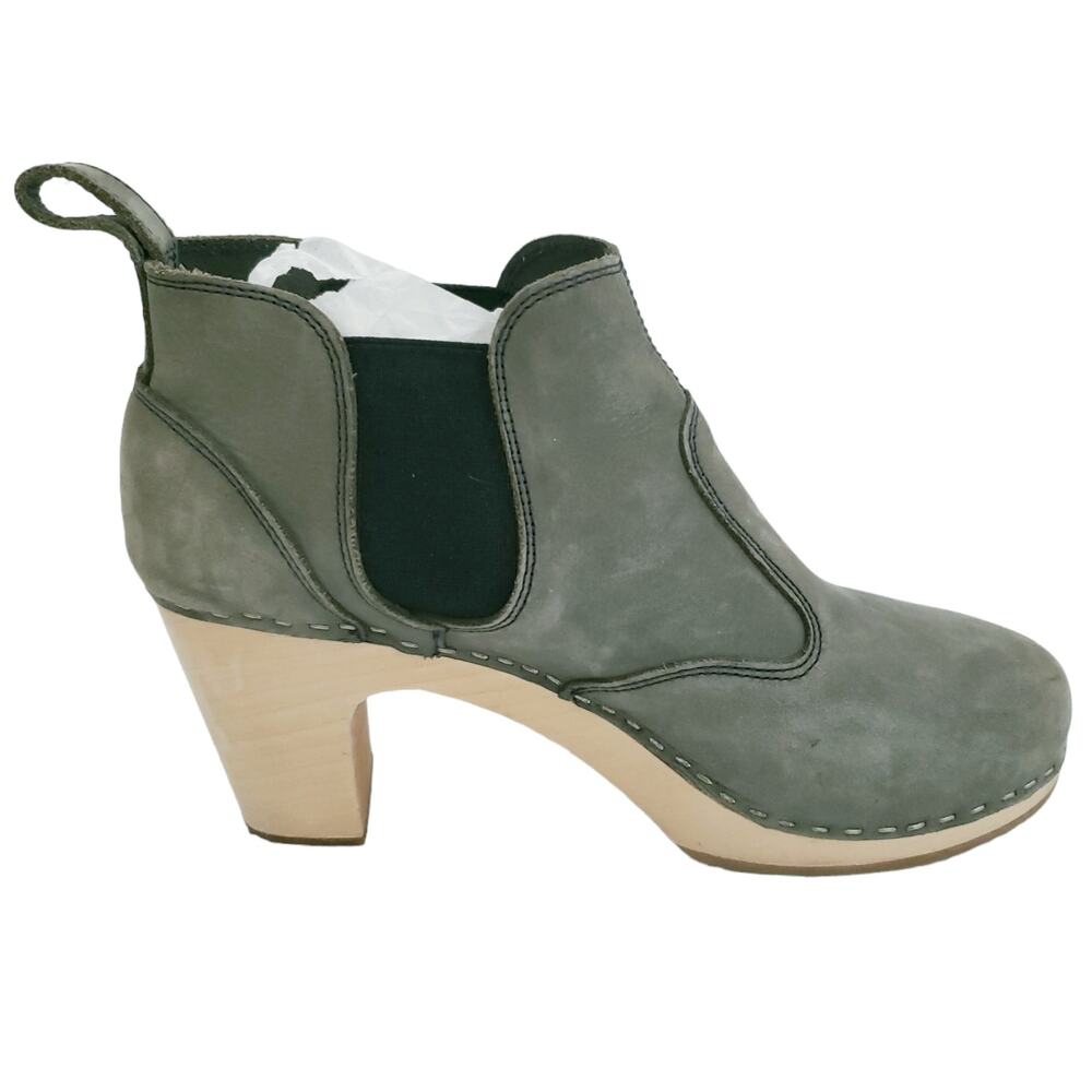Swedish HASBEENS Classic Chelsea gray nubuck leather ankle boot booties Sz 40 10 - Picture 3 of 11